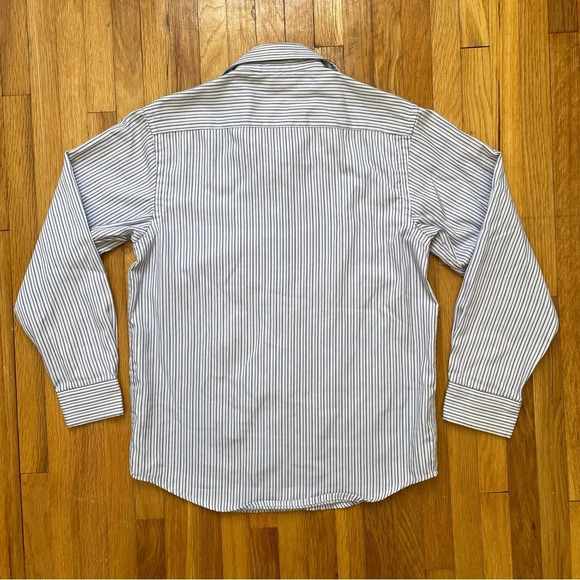 4/$25 Alberto Cardinali Long Sleeve Button Down Shirt Boys Sz 8 Pin Stripes Blue - Picture 2 of 7